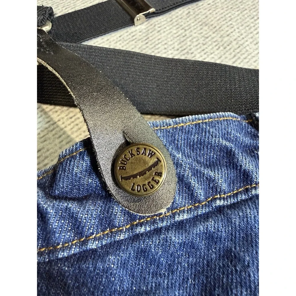 Vintage loggers Levi's Blue Cotton Denim Straight Jeans Men Suspender